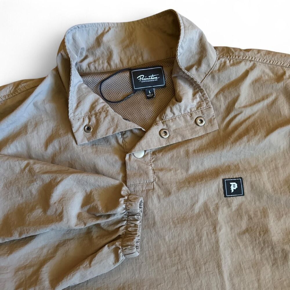 Primitive Skateboarding Tan lightweight windbreaker jacket Large